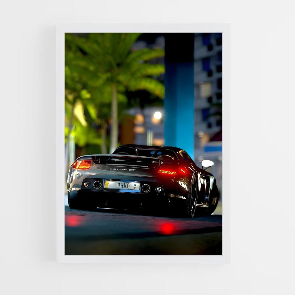 Poster Carrera Noir – affiche Porsche (vue 3)
